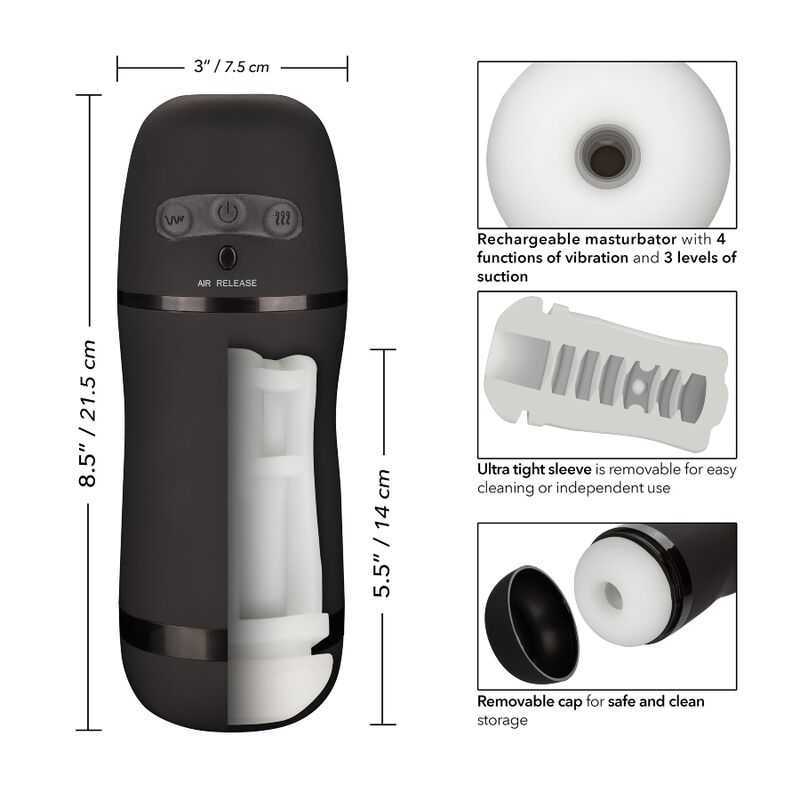 CALEXOTICS - MASTURBADOR DE SUCÇÃO VIBRATÓRIA DE POTÊNCIA ÓTIMA