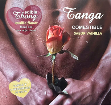 HOTFLOWERS - TANGA HOMEM + 2 BICOS WAFER BAUNILHA /es/pt/en/fr/it/