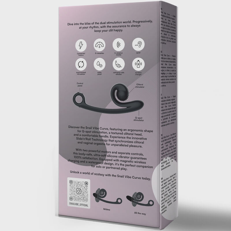 SNAIL VIBE - VIBRADOR CURVO PRETO