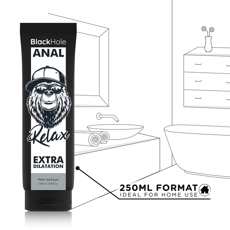 BLACK HOLE - GEL BASE D'ÁGUA DILATAÇÃO ANAL 250 ML