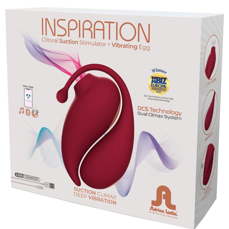ADRIEN LASTIC - SUCKER DE CLITÓRIS DE INSPIRAÇÃO + OVO VIBRATÓRIO VERMELHO - APLICATIVO GRATUITO