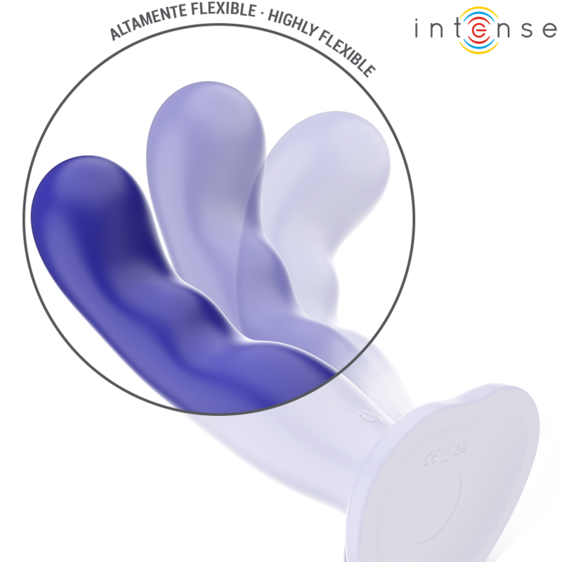INTENSE - VIBRADOR SHORTY COM VENTOSA AZUL CONTROLE REMOTO