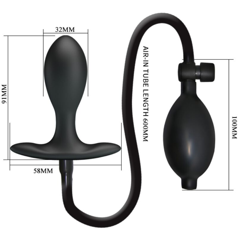 PRETTY LOVE - PLUG ANAL INFLÁVEL PRETO