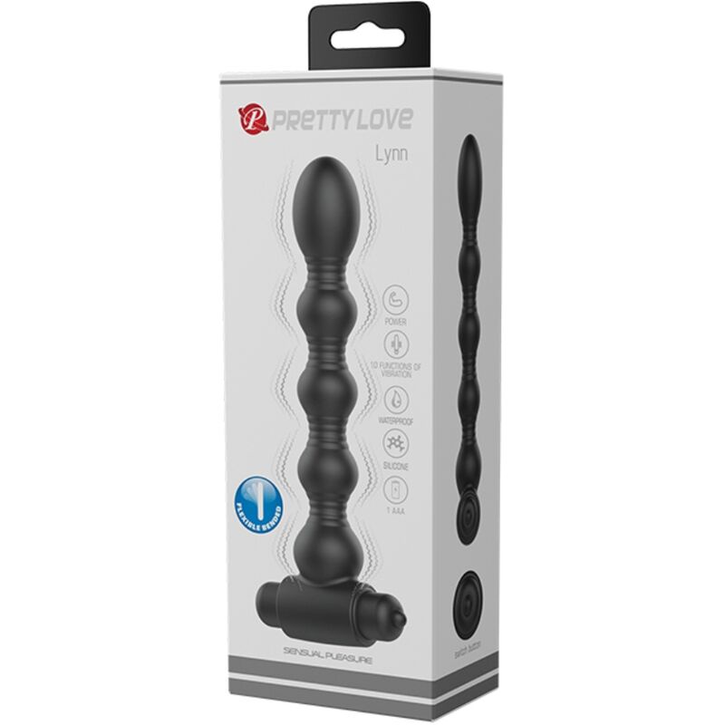 PRETTY LOVE - LYNN SILICONE ANAL PLUG 10 VIBRAÇÕES PRETO