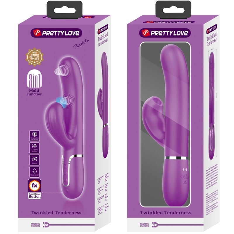PRETTY LOVE - PERLITA 3 EM 1 MULTIFUNCIONAL COELHO VIBRADOR ROXO