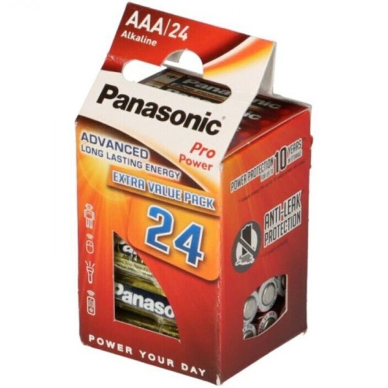 PANASONIC - PILHA AAA ALCALINAS PRO POWER LR03 PACOTE*24