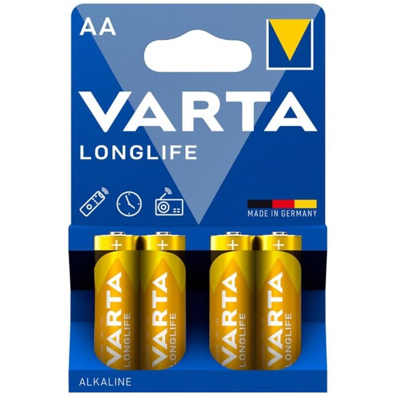 VARTA - BATERIA ALCALINA DE LONGA DURAÇÃO AA LR6 BLISTER*4