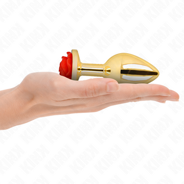 KINK - PLUG ANAL OURO ROSA VERMELHO TAMANHO L