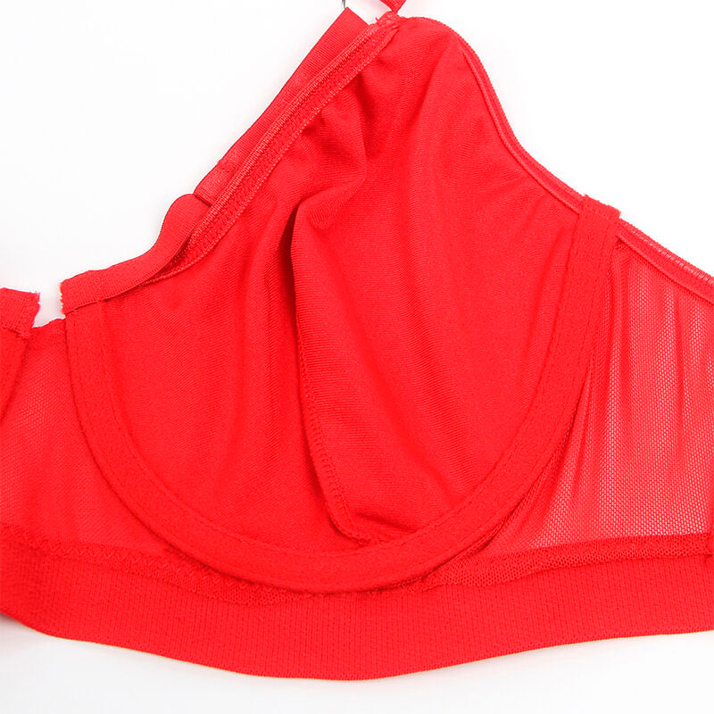SUBBLIME - 955267 SUTIÃ BONDAGE VERMELHO COM CONJUNTO DE LIGA L/XL