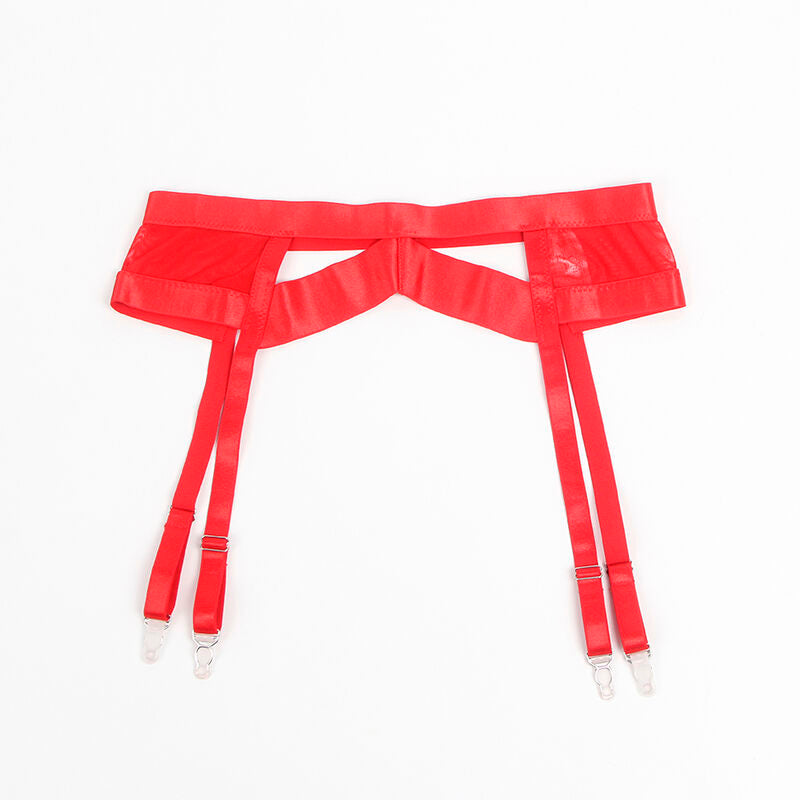 SUBBLIME - 955267 SUTIÃ BONDAGE VERMELHO COM CONJUNTO DE LIGA L/XL