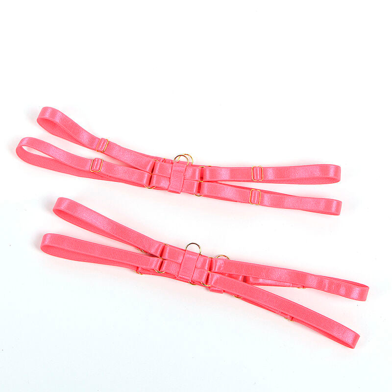 SUBBLIME - 955298 CONJUNTO DE SUTIÃ COM COLAR E DETALHES NAS PERNAS ROSA FLUORESCENTE S/M