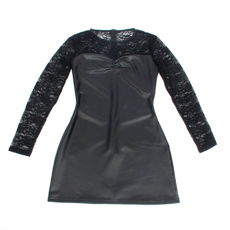 SUBBLIME - 955595 VESTIDO MANGA COMPRIDA COM RENDA PRETA S/M