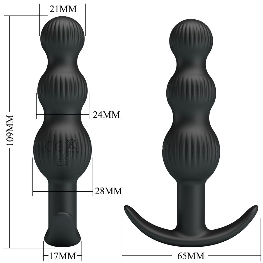 PRETTY LOVE - VIBRADOR ANAL SIDNEY 10 VIBRAÇÕES PRETO