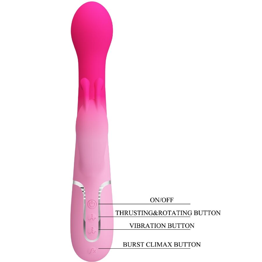 PRETTY LOVE - DEJON 3 EM 1 MULTIFUNCIONAL RABBIT VIBRADOR ROSA