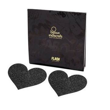 BIJOUX INDISCRETS - FLASH BLACK HEART NIPPLE CUTS
