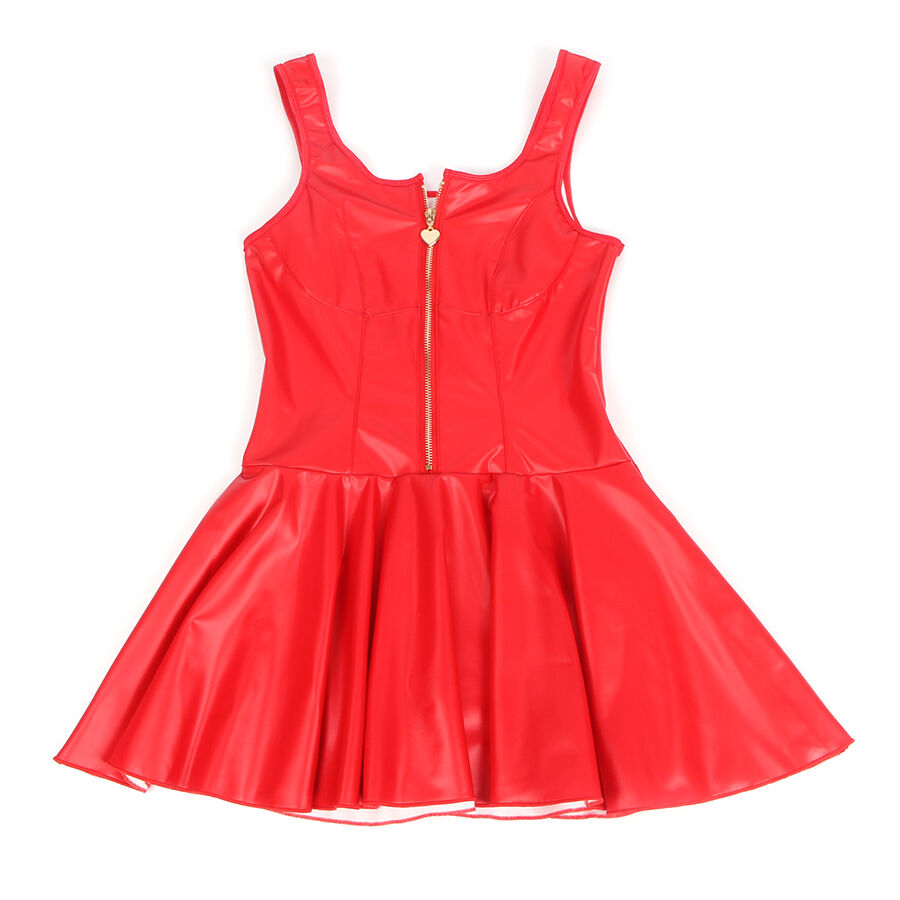 SUBBLIME - 957698 VESTIDO DE COURO COM ZÍPER DE CORAÇÃO VERMELHO L/XL