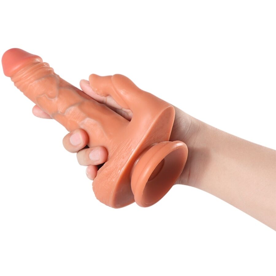 SHEQU - ESTIMULADOR DE DILDO E CLITÓRIS JULIAN COM VIBRAÇÃO E CONTROLE REMOTO 16 CM