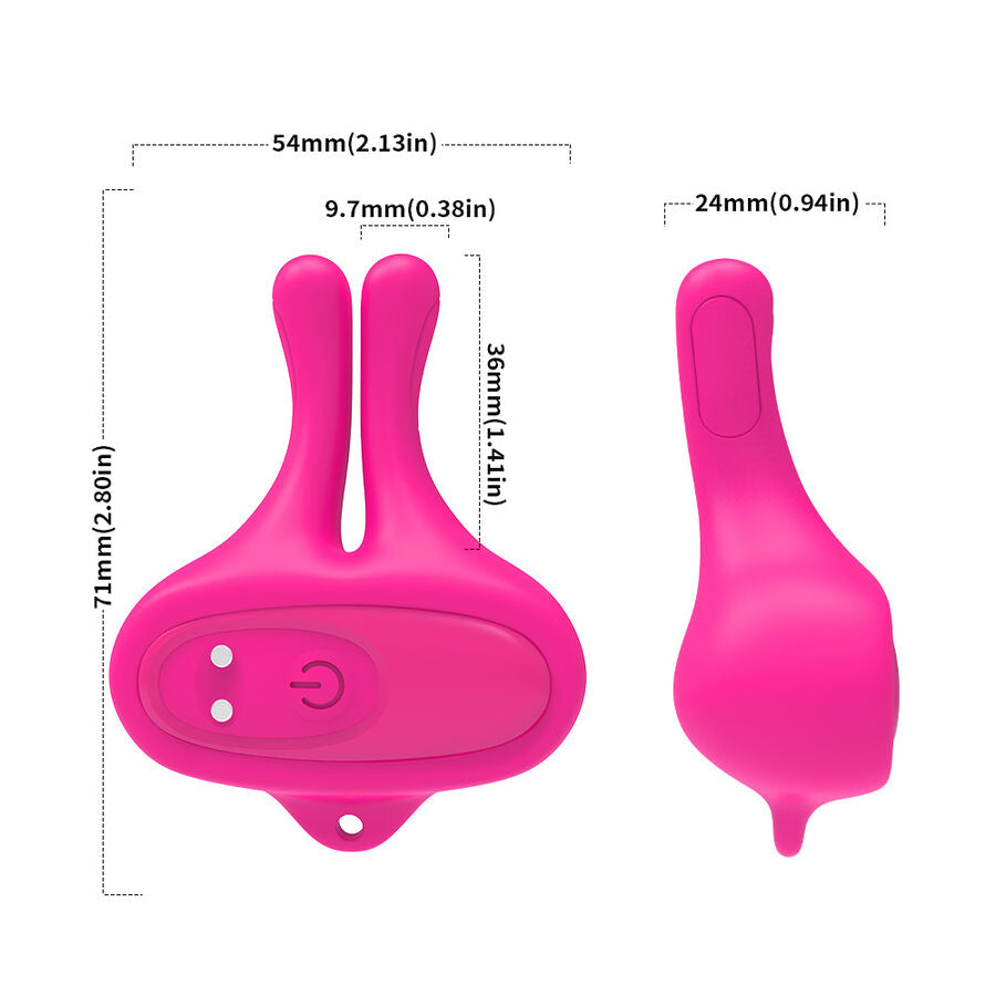 ARMONY - GRAMPOS MAGNÉTICOS DE MAMILOS COM VIBRAÇÃO EM FORMA DE COELHO ROSA
