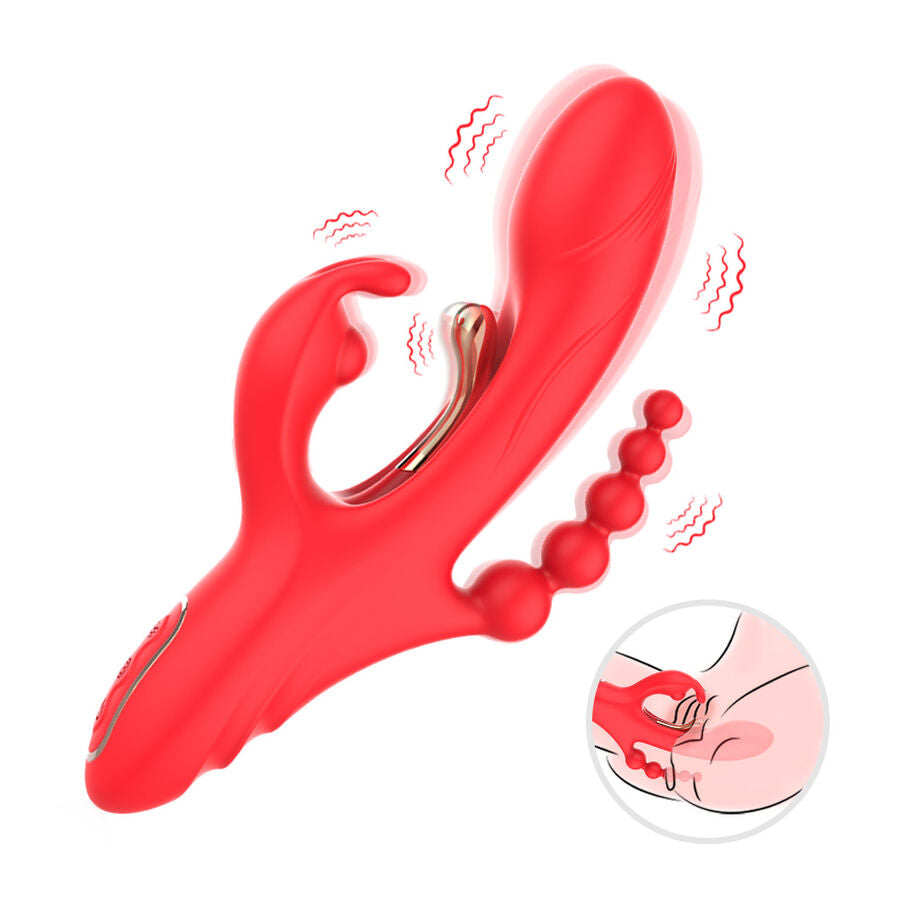 ARMONY - ESTIMULADOR DE PONTO G E CLITÓRIS VIBRADOR VERMELHO
