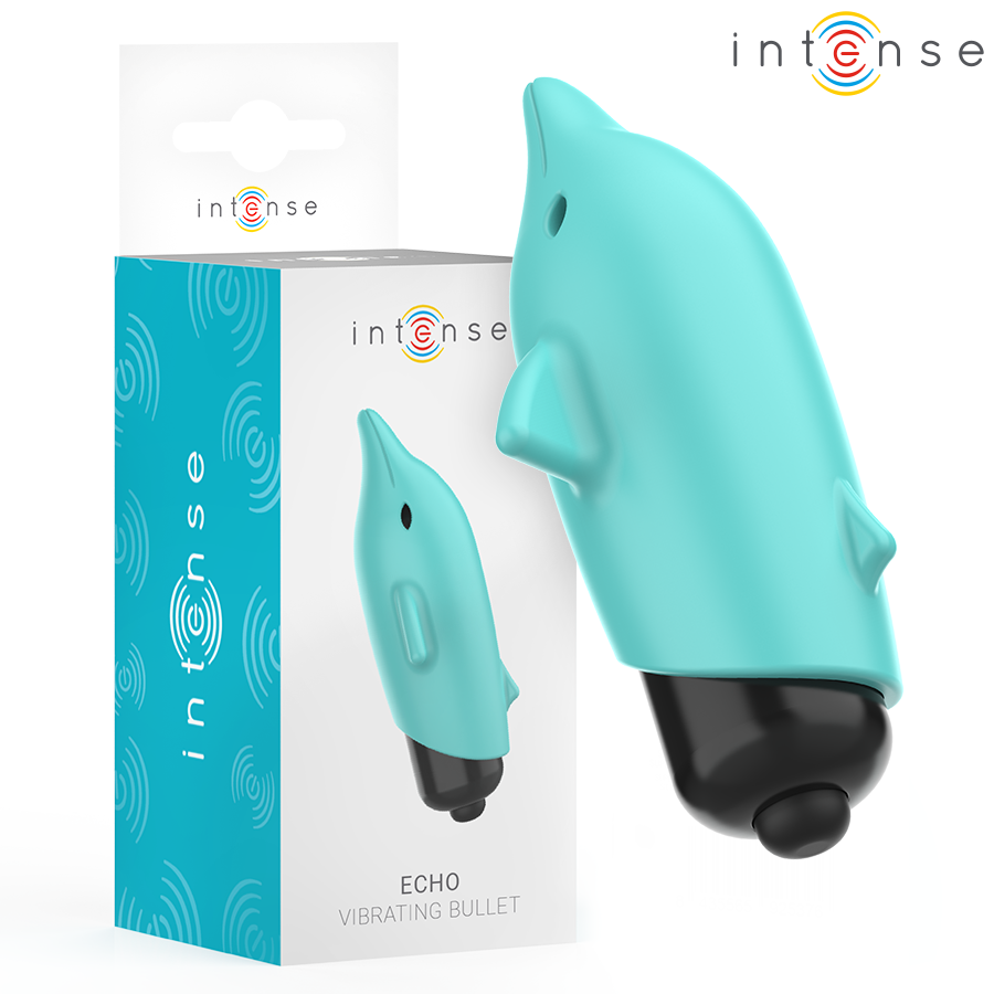 INTENSE - BALA VIBRANTE ECHO AZUL GOLFINHO 8 X 4,7 CM