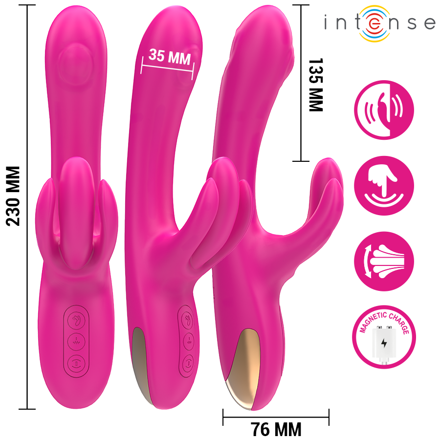 INTENSE - BRITNEY MULTIFUNCIONAL RABBIT VIBRADOR 23 CM ROSA