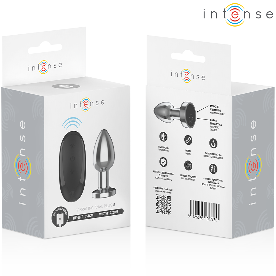 INTENSE - PLUG ANAL 10 VIBRAÇÕES METAL COM CONTROLE REMOTO S