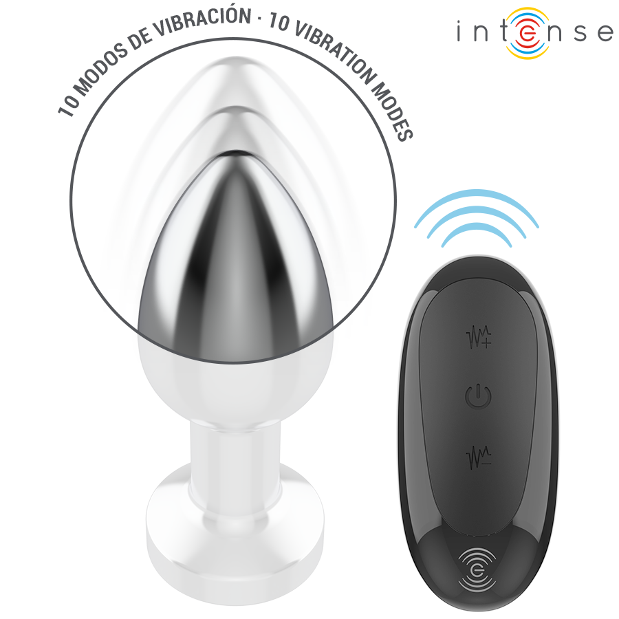 INTENSE - PLUG ANAL 10 VIBRAÇÕES METAL COM CONTROLE REMOTO M