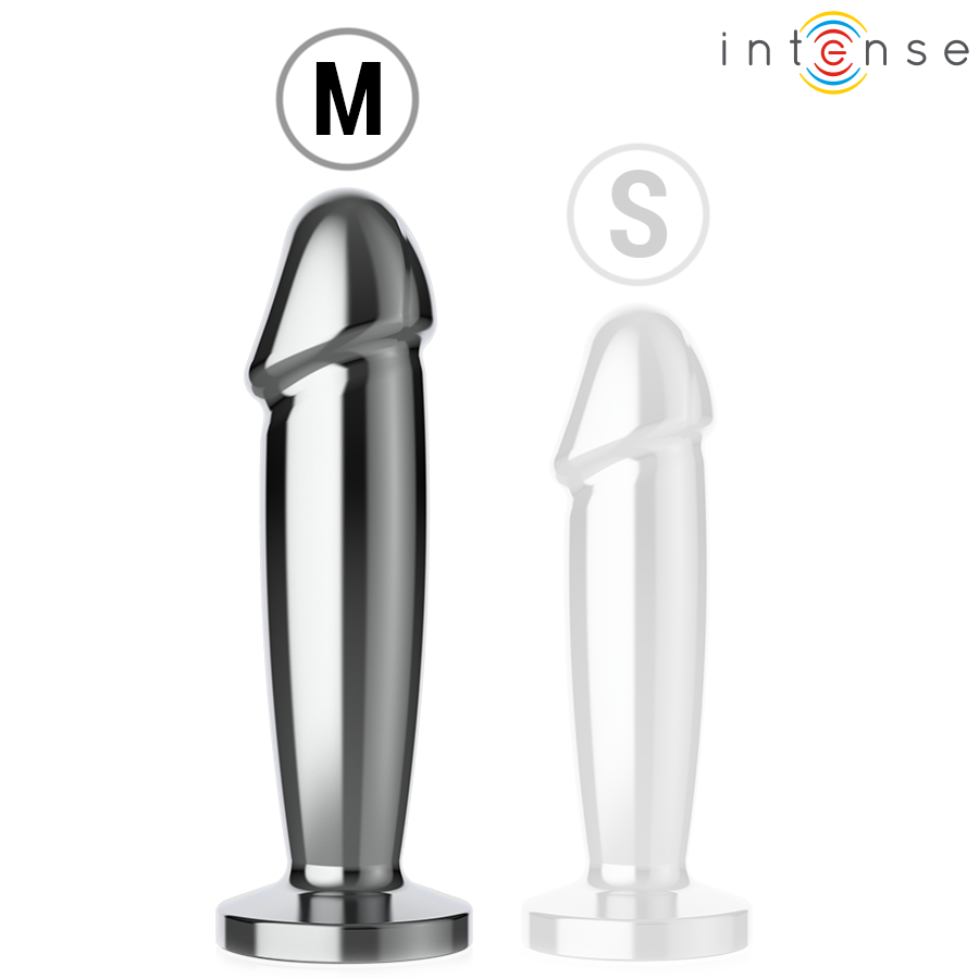 INTENSE - PLUG ANAL 10 VIBRAÇÕES DILDO DE METAL COM CONTROLE REMOTO M