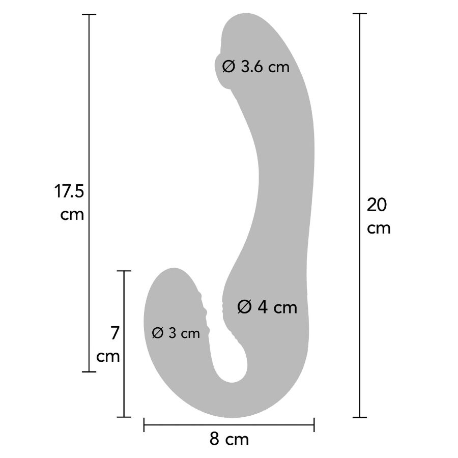 XOCOON - VIBRADOR STRAP-ON 2 EM 1 SEM ALÇAS COM CONTROLE REMOTO ROXO