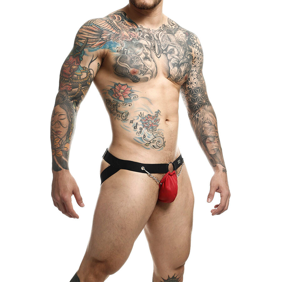 MOB - DNGEON VERMELHO JOCKSTRAP COM CORRENTES TAMANHO ÚNICO