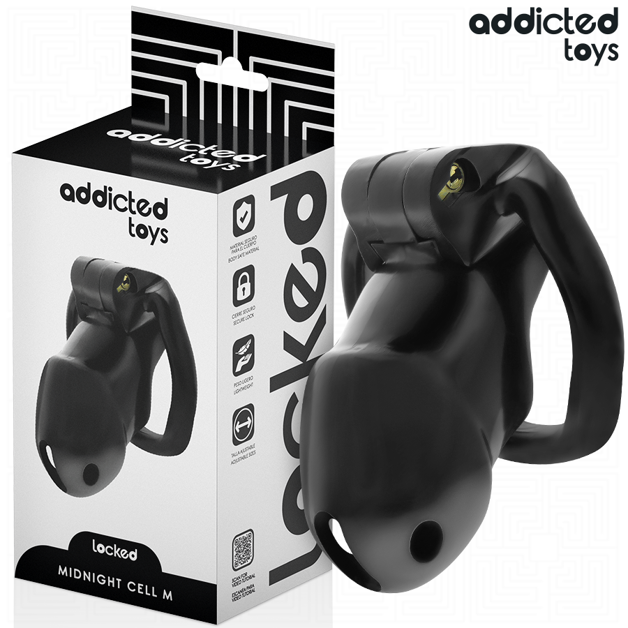 ADDICTED TOYS LOCKED - GAIOLA PENIANA MINDNIGHT CELL, TAMANHO M