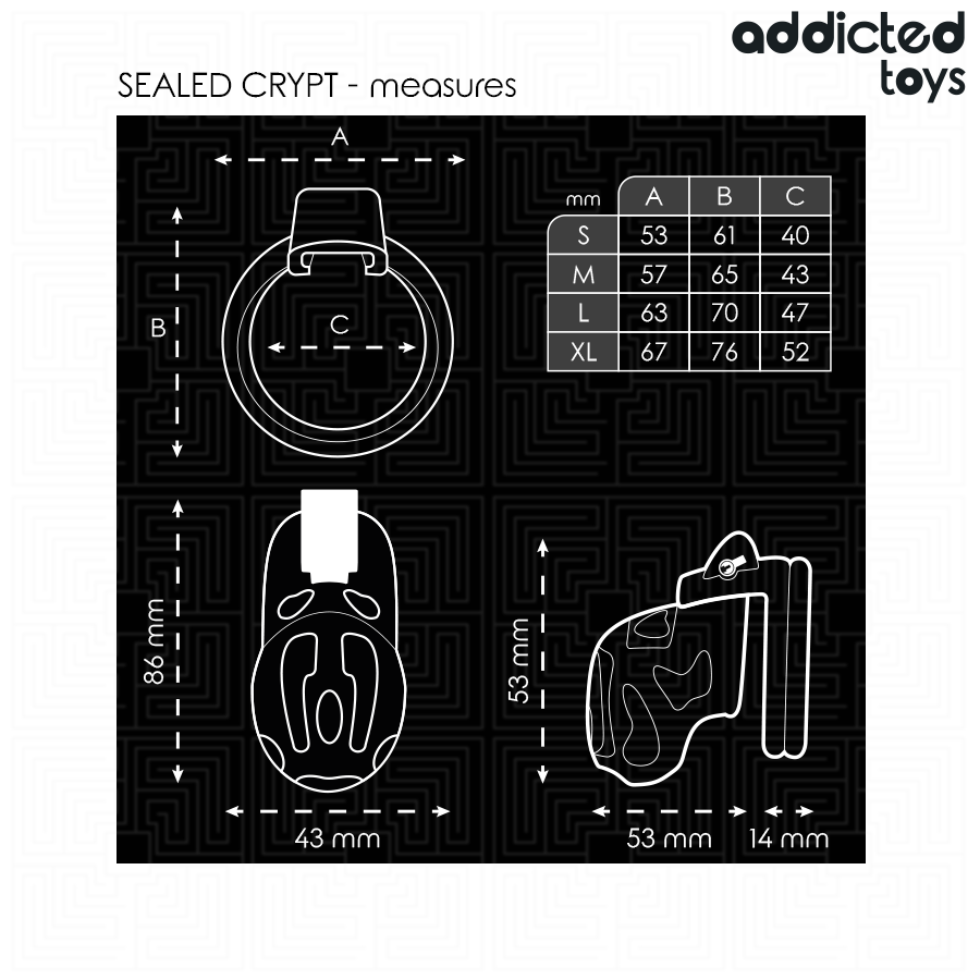 ADDICTED TOYS LOCKED - GAIOLA DE PÊNIS CRYPT SELADA 8 CM
