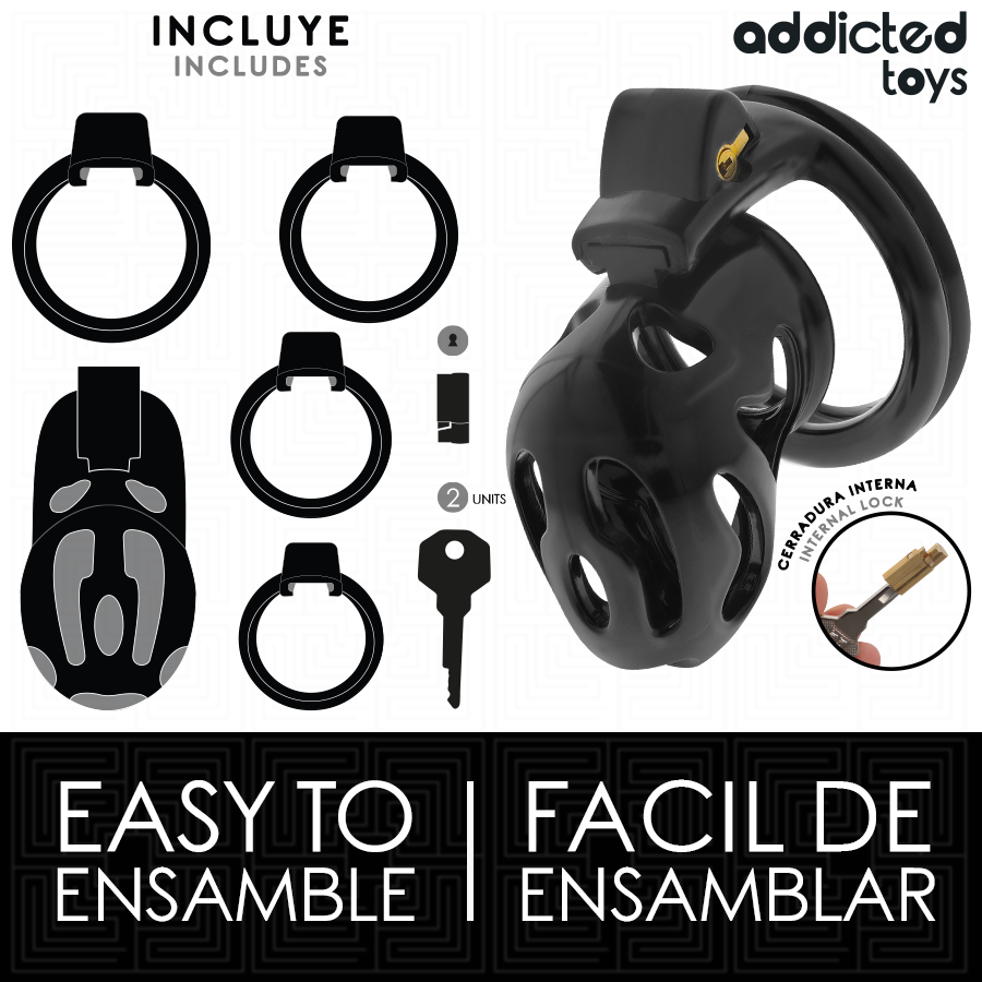 ADDICTED TOYS LOCKED - GAIOLA DE PÊNIS CRYPT SELADA 8 CM