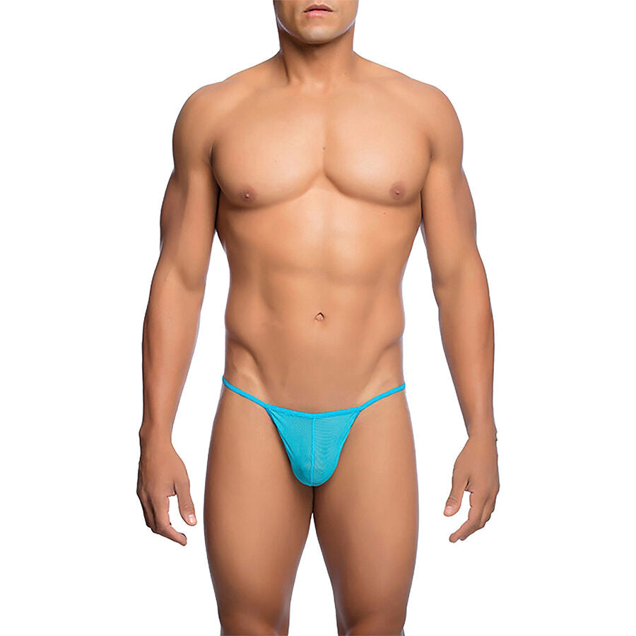 MOB - TANGA TRANSPARENTE EM FORMATO T AQUA TAMANHO L/XL