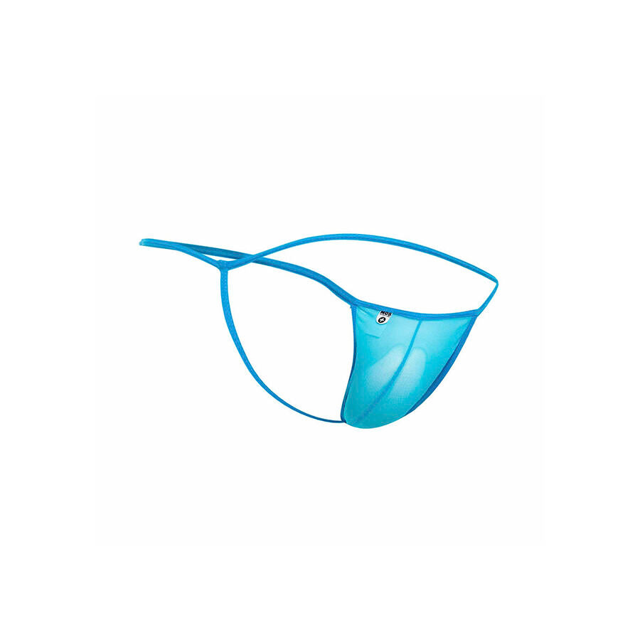 MOB - TANGA TRANSPARENTE EM FORMATO T AQUA TAMANHO L/XL