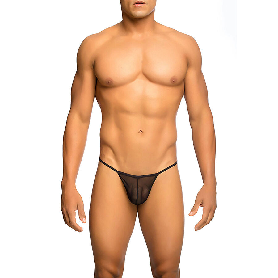 MOB - TANGA T-SHAPED TRANSPARENTE PRETA TAMANHO P/M