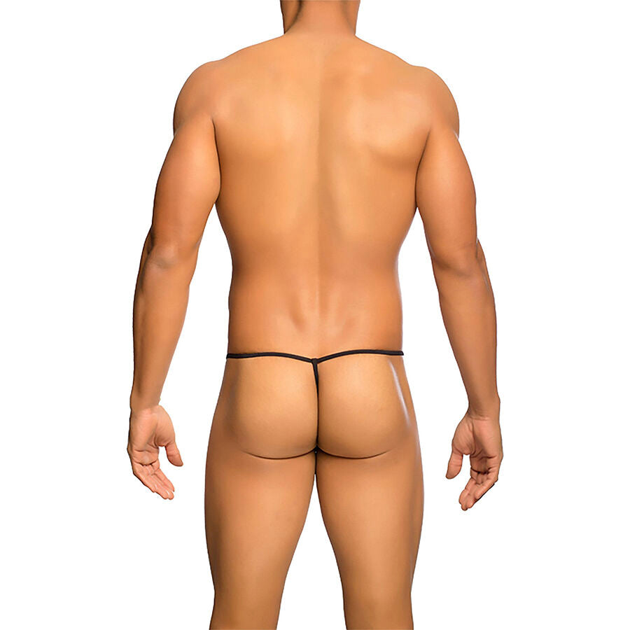 MOB - TANGA TRANSPARENTE EM FORMATO T PRETA TAMANHO L/XL