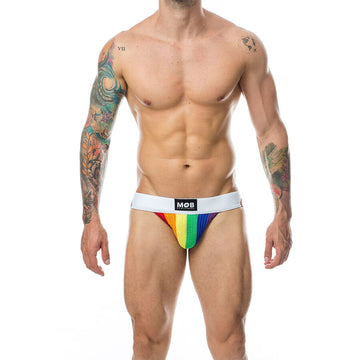 MOB - CALÇA CLASSIC JOCK STRIPE RAINBOW TAMANHO G
