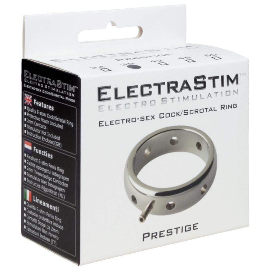 ELECTRASTIM - ANEL PENIANO ELETROMAGNÉTICO DE METAL PRESTIGE 34 MM