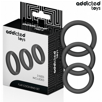 ADDICTED TOYS - CONJUNTO DE ANÉIS PLANOS DE SILICONE