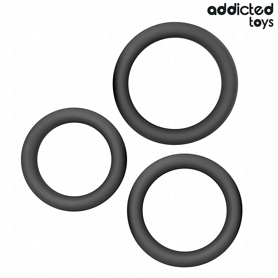 ADDICTED TOYS - CONJUNTO DE ANÉIS PLANOS DE SILICONE