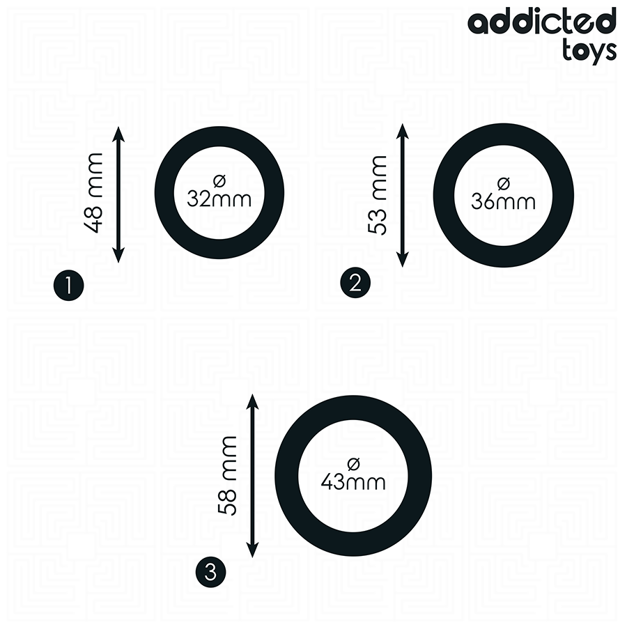ADDICTED TOYS - CONJUNTO DE ANÉIS DE SILICONE MODELO 1