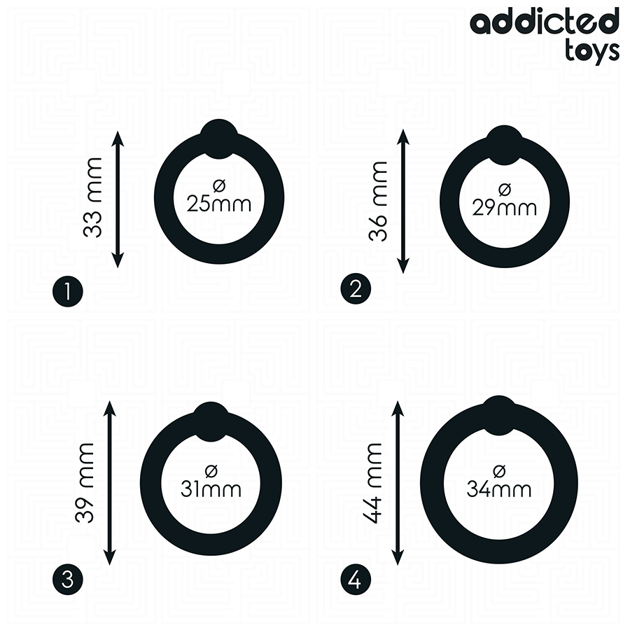 ADDICTED TOYS - CONJUNTO DE ANÉIS DE SILICONE DE PRESSÃO