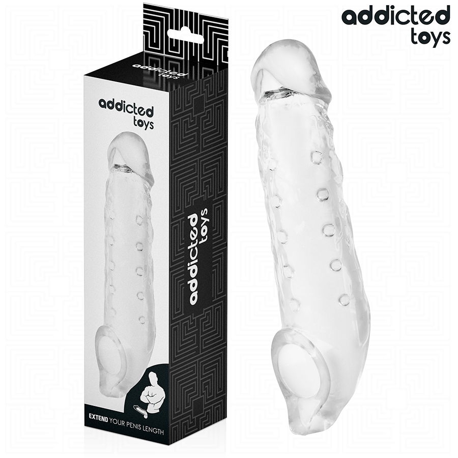 ADDICTED TOYS - BAINHA DE PÊNIS TRANSPARENTE TAMANHO M 27 CM