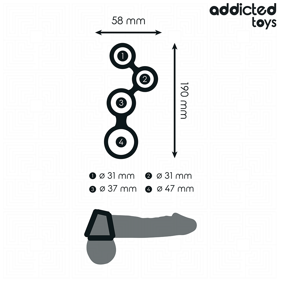 ADDICTED TOYS - ANEL PARA PÊNIS COM DIVISORES PARA TESTÍCULOS
