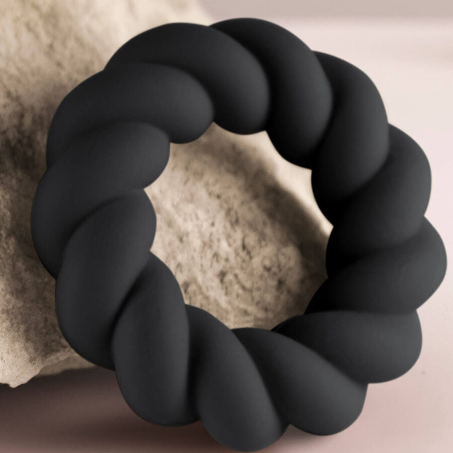 ROCKS-OFF - ANEL MASTURBADOR DE SILICONE PRETO TWIST