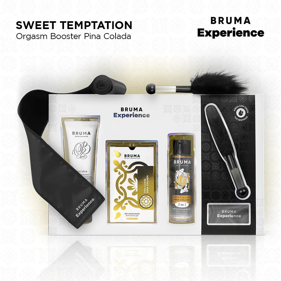 BRUMA XPERIENCE - PACOTE DE TENTAÇÃO DE PINA COLADA DOCE COM POTENCIALIZADOR DE ORGASMO