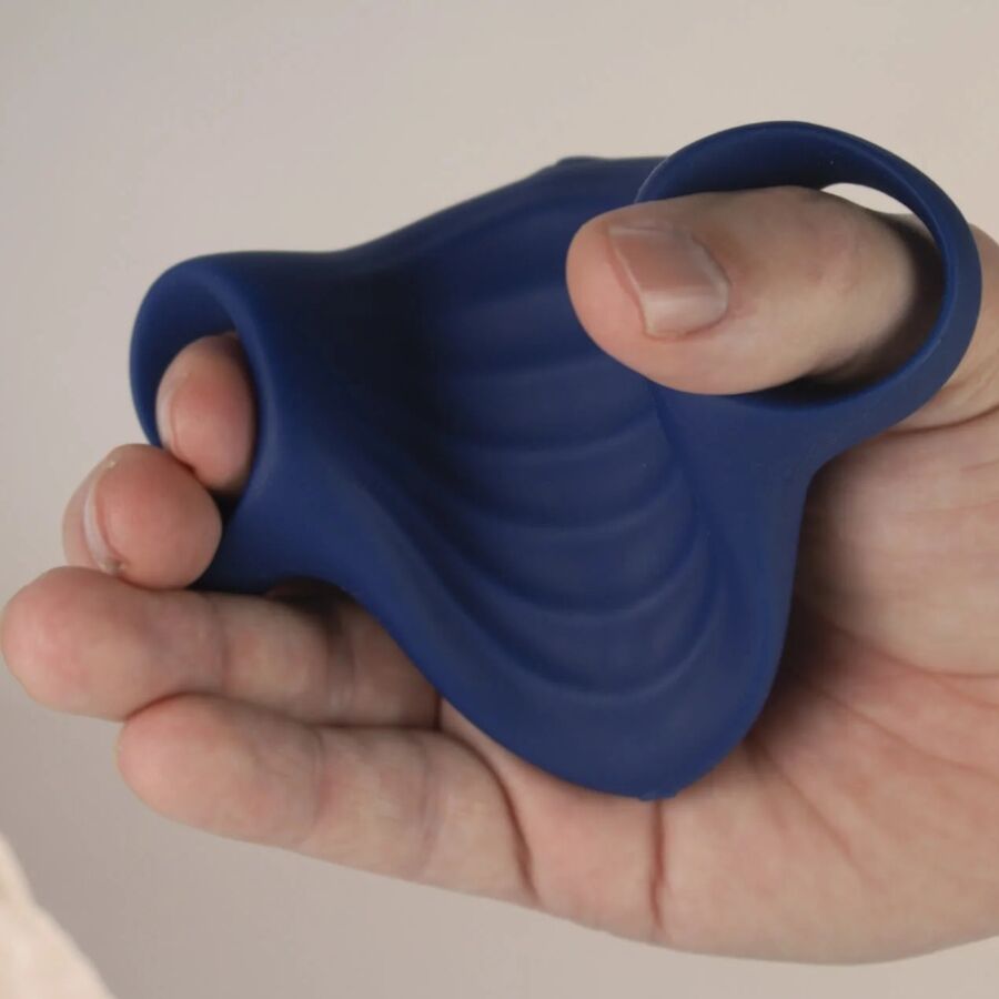 ROCKS-OFF - MASTURBADOR VIBRADOR FLEXÍVEL PALM BLUE