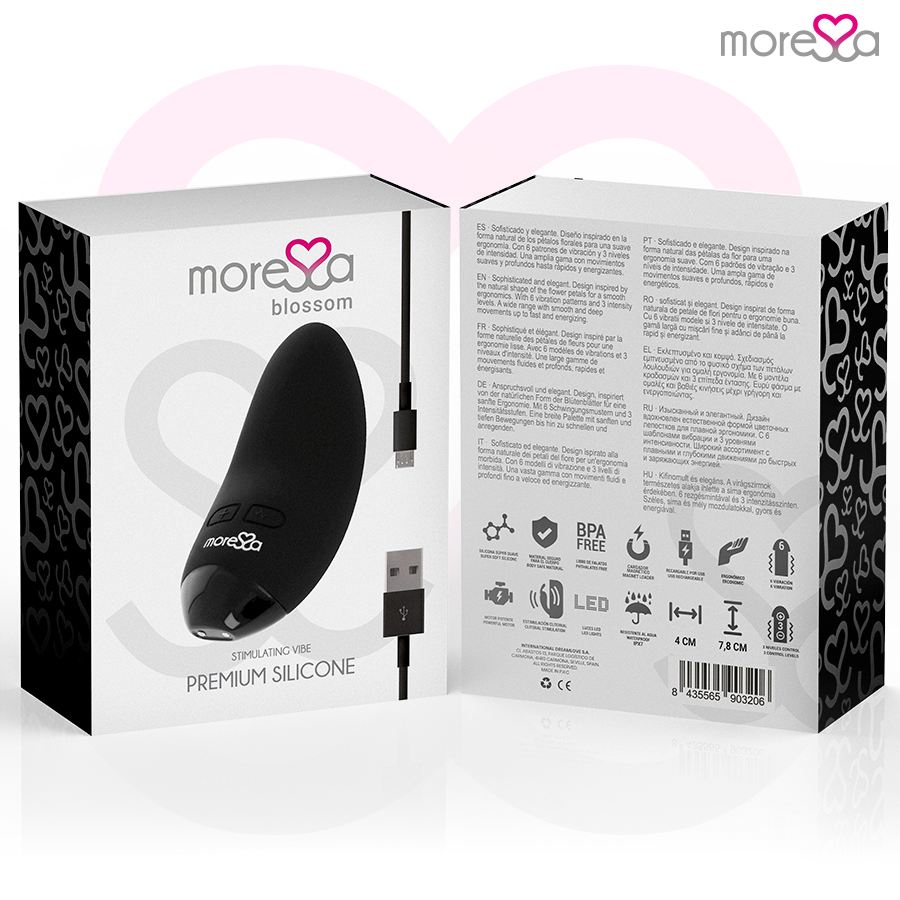 MORESSA - VIBRADOR BLOSSOM PRETO