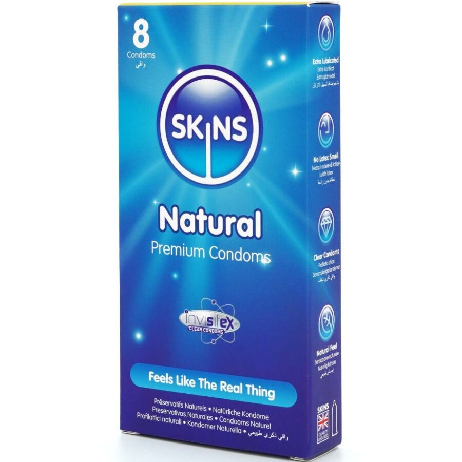 SKINS - PRESERVATIVOS NATURAIS PREMIUM PACOTE 8